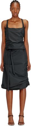 Diesel Open-back apron dress in taffeta - Dresses - Woman - Black