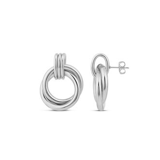 SHYMI Twisted Round Statement Drop Earrings - 18K Gold Filled, rhodium Plated, Day to Night