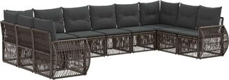 vidaXL Conjunto De Sof&aacute;s De Jard&iacute;n 10 Uds. Gris Y Gris Oscuro Vidaxl