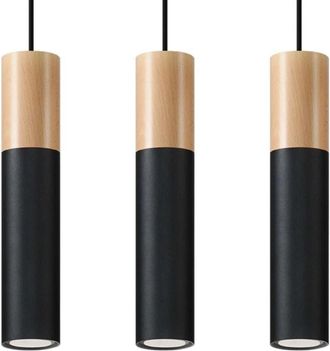 Wonderlamp L&aacute;mpara Colgante Vira Negro, 3 Luces