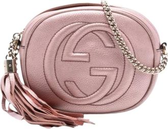 Gucci Pre-owned Cross Body Bags, female, Pink, Size: ONE SIZE Pre-owned Soho Crossbody