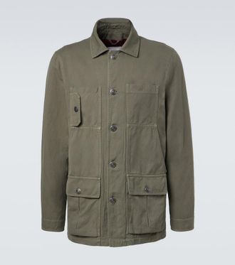 Brunello Cucinelli Chaqueta utilitaria de algod&oacute;n y lino