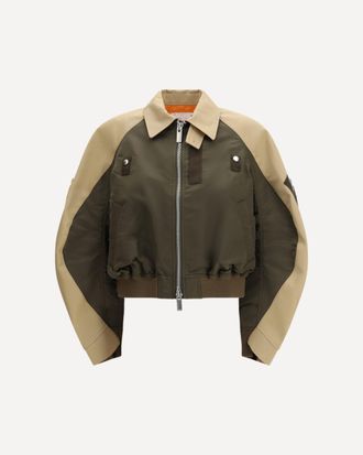 sacai Cotton and nylon Bomber Jacke Female 2