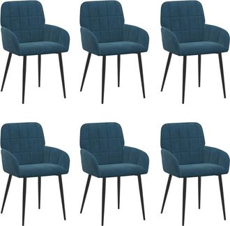 vidaXL Sillas De Comedor 6 Uds. Terciopelo Azul 57 X 50 X 85 Cm Vidaxl