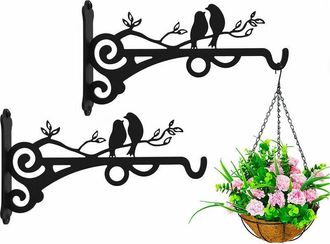 OEM Juego De 2 Soportes Para Cestas Colgantes Para Postes De Hormig&oacute;n, Soportes Grandes Para Plantas De Uso Interior Y Exterior, Ganchos Met&aacute;licos De Pare