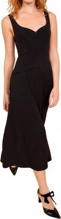 Ulla Johnson Vivi Sweetheart Neckline Midi Dress In Noir