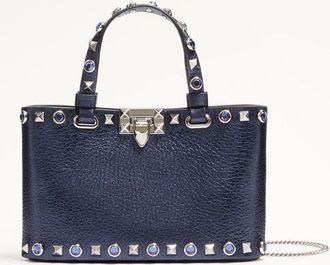 Valentino Garavani Valentino Garavani Rockstud Mini Shopping Bag In Laminated Calfskin Wo