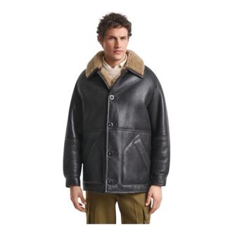 GANT Jassen - Heren - Leren en Su&egrave;de Jassen - Bruin - XL - Leer - Jassen