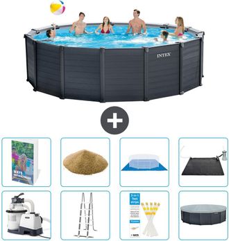 Intex Piscina Graphite Panel Redonda - 478x124 Cm - 9-piezas S591