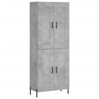 vidaXL Vidaxl - Aparador Alto Madera Contrachapada Gris Hormig&oacute;n 69,5x34x180 Cm