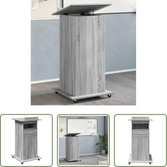 vidaXL vidaXL Deflettore - Leggio con Ruote Cassetto Grigio Sonoma 55x55x107cm Multistrato