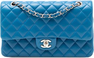 Chanel Blue Medium Classic Lambskin Double Flap
