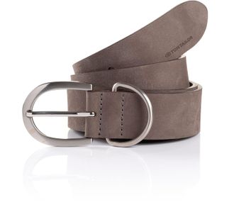 Tom Tailor Lederg&uuml;rtel TOM TAILOR TTTORY, Damen, Gr. 75, grau (taupe), B&uuml;ffelleder, unifarben, G&uuml;rtel Lederg&uuml;rtel