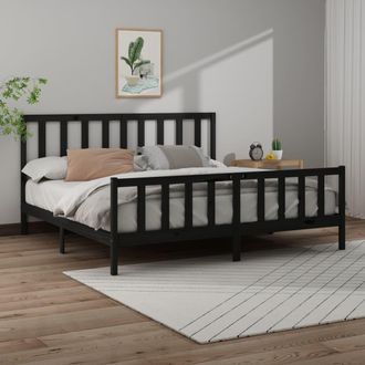 vidaXL Vidaxl - Estructura De Cama De Madera Maciza De Pino Negra 200x200 Cm