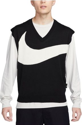 Nike Swoosh Sweater Vest Black White FD2874-010