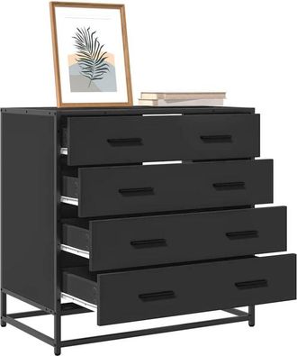 vidaXL Cassettiera Nera 70x41x70 cm in Legno Multistrato - Vidaxl