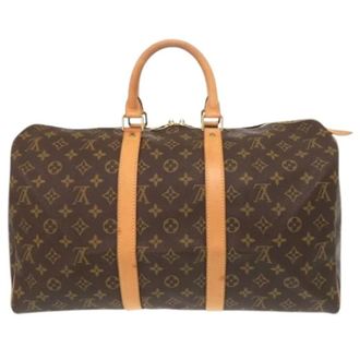 Louis Vuitton Vintage Weekend Bags, unisex, Brown, ONE SIZE, Pre-owned Canvas Weekend Bag