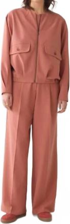 Summum Uni Pleated Waistband Trousers In Sephia Blush