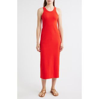 Alex Mill Everyday Rib Stretch Cotton Midi Tank Dress in Tomato at Nordstrom Rack, Size X-Large