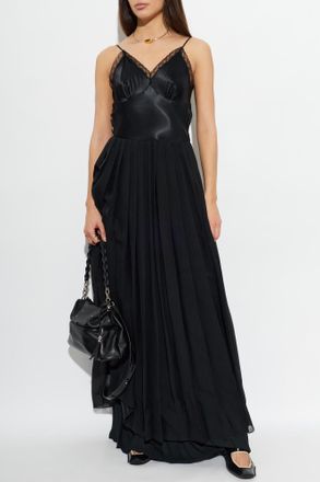 Maison Margiela Plisse Skirt Dress, Womens, Black