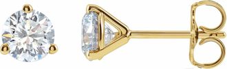 Diamond2Deal 14K Gold 1ct Lab-Grown Diamond Stud Earrings Clarity VS, Color F-G