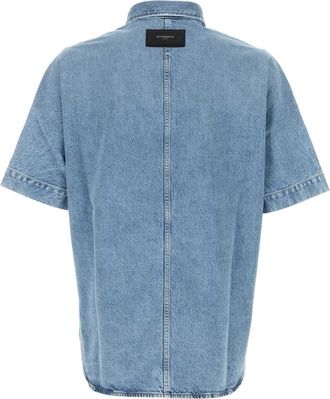 Givenchy Mens Sleeves Shirt Blue Cotton