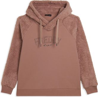 Freddy Felpa con cappuccio incrociato e maniche in sherpa