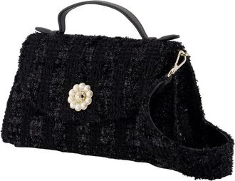 Simone Rocha Unisex Pearl-Embellished Cotton Top Handle Bag Black