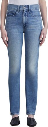Lafayette 148 New York Reeve High Waist Straight Ankle Jeans in Faded Skyline at Nordstrom, Size 25