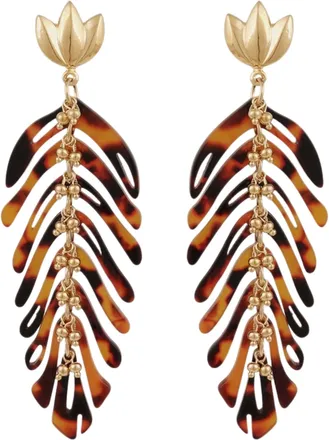 Gas Bijoux Earrings Feather Gold Cavallo