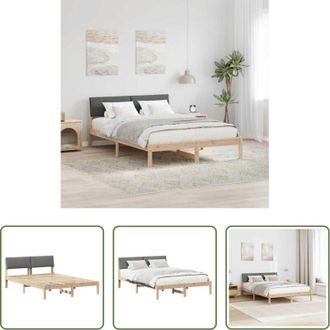 vidaXL Letto piattaforma - Struttura del Letto marrone e grigio scuro 135 x 190 cm