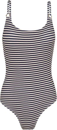 Lenny Niemeyer striped ring-detail swimsuit - Blue