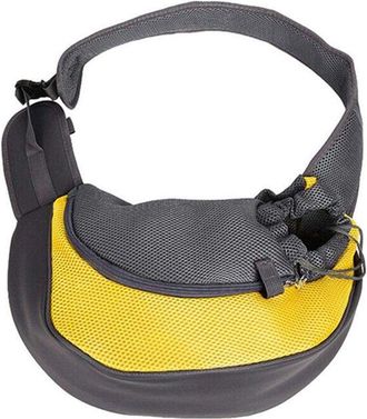 OEM Bolsa Transportadora Para Mascotas Manos Libres, Bolso Bandolera De Malla Oxford Para Perros Y Gatos Peque&ntilde;os, Amarillo
