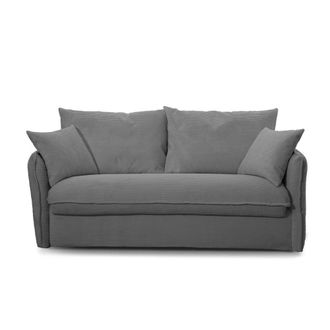 Calicosy Sof&aacute; cama de 3 plazas en terciopelo L185 cm - Gris marengo