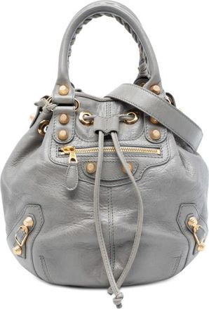 Balenciaga Pre-owned Balenciaga Lambskin Motocross Giant 21 Pompon Bucket Bag Ladies V3FS5OJGJTML1TCA