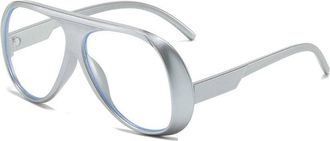 Generic Transparent Computer Glasses Frame For Women Men Oversized Eyewear Blocking Glasses Spectacle Eyeglass,One Size,SILVER 2026