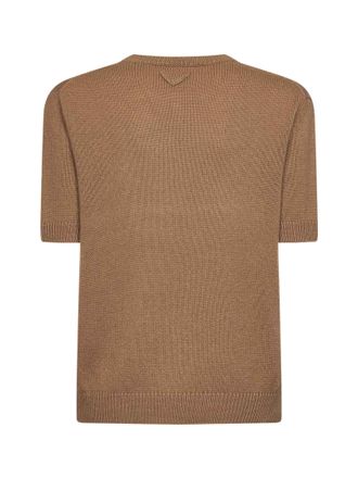 Prada Womens Cashmere Sweater With Scarf, Camel