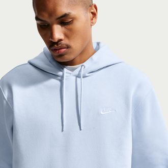 Nike Mens Club Pullover Fleece Hoodie in Blue | FN3859-407