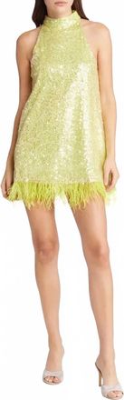 Ciebon Shimmer Cocktail Dress In Lime
