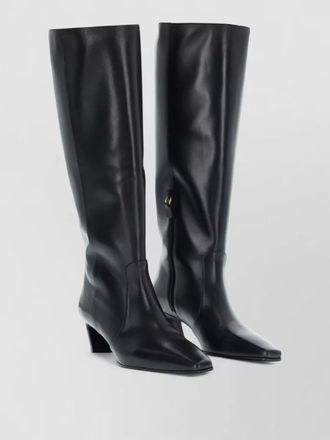Stuart Weitzman knee length block heel pointed toe boots