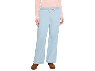 L.L.Bean Lakewashed Pull-On Chambray Wide Leg Pants Womens Casual Pants Light Chambray : 10 30, Cotton/Polyester