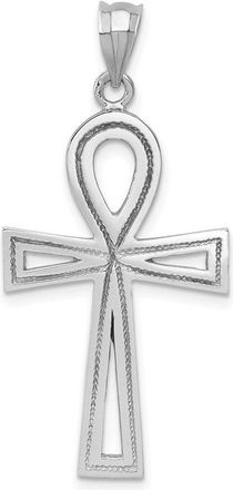 Diamond2Deal 14k White Gold Ankh Cross Pendant