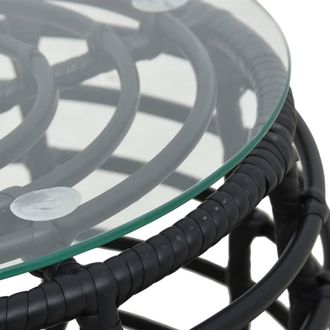 Berkfield Home Sturdy 3 Piece Bistro Set Poly Rattan Black