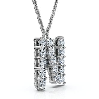 Pompeii3 1Ct Diamond Initial N Pendant 14k Gold 18 Necklace Lab Grown 5/8 Tall