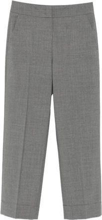 PESERICO Pantaloni con risvolto e piega stirata - Dames - Straight fit broeken - Grijs - S - Katoen - Broeken