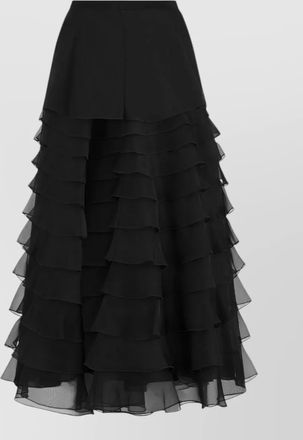 Dior high waist sheer layered ruffled skirt