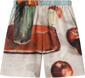 Nanushka Anne elastic-waist printed shorts - Neutrals