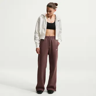 Nike Womens Nike Sportswear Phoenix Fleece High-Waisted Wide-Leg Pants in Purple | IH1011-502