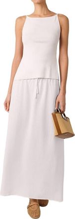 WeWoreWhat Tie Waist Linen Skirt in Classic White at Nordstrom, Size Xx-Large