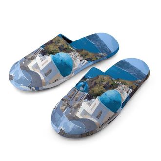 Generic Greek Cliff Island Mens House Slippers Slip Indoor Slipper On Shoes Warm Outdoor